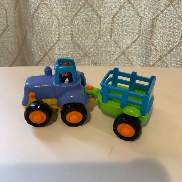 Toy Tractor & Trailer Set Farm Vehicle Set Toddler Push and Go Detachable - Picture 7 of 9